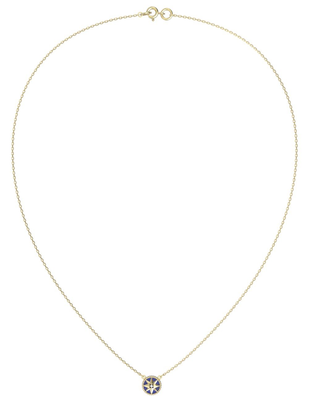 Колье из лимонного золота c бриллиантами и лазуритом