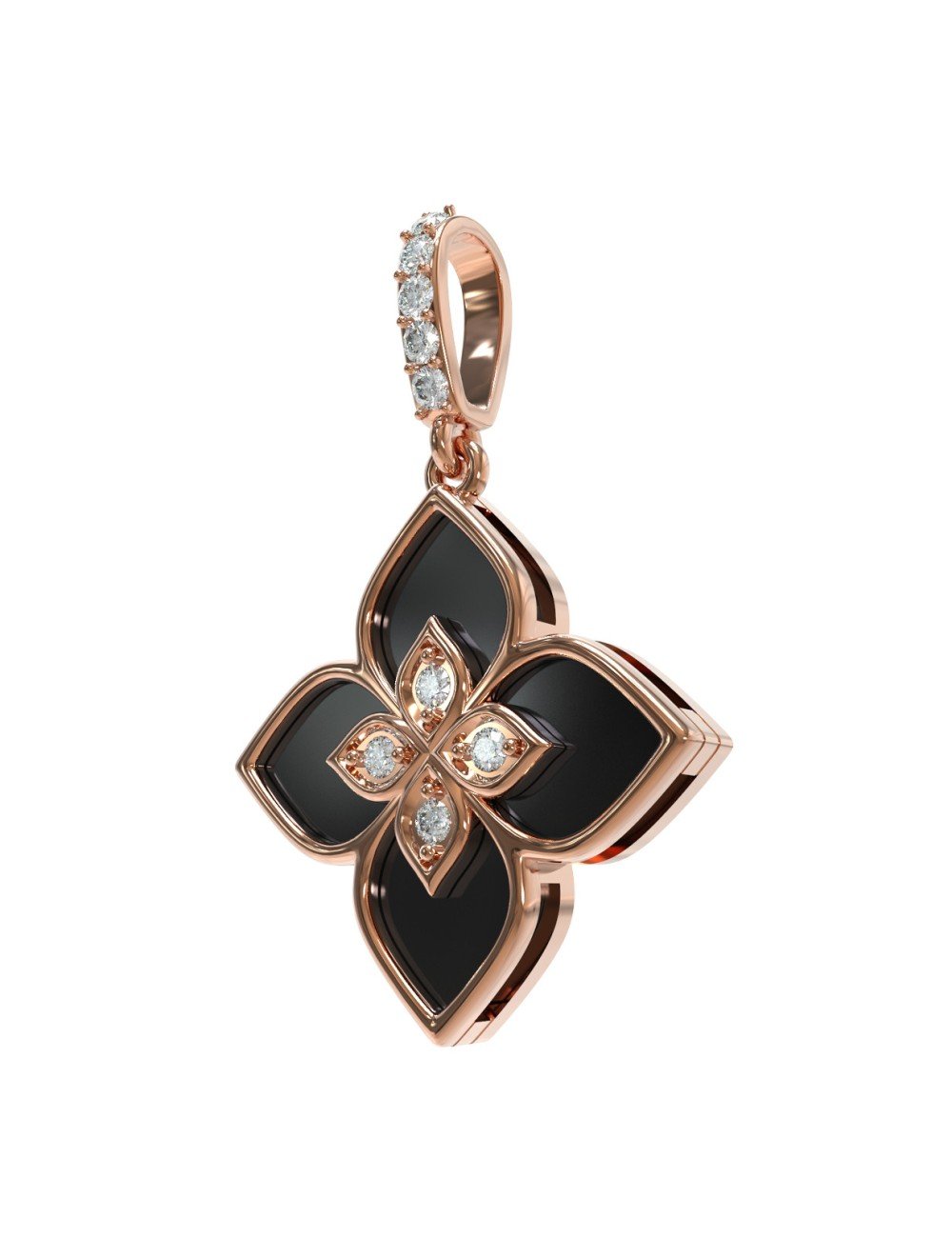 Подвеска из золота c бриллиантами и ониксом