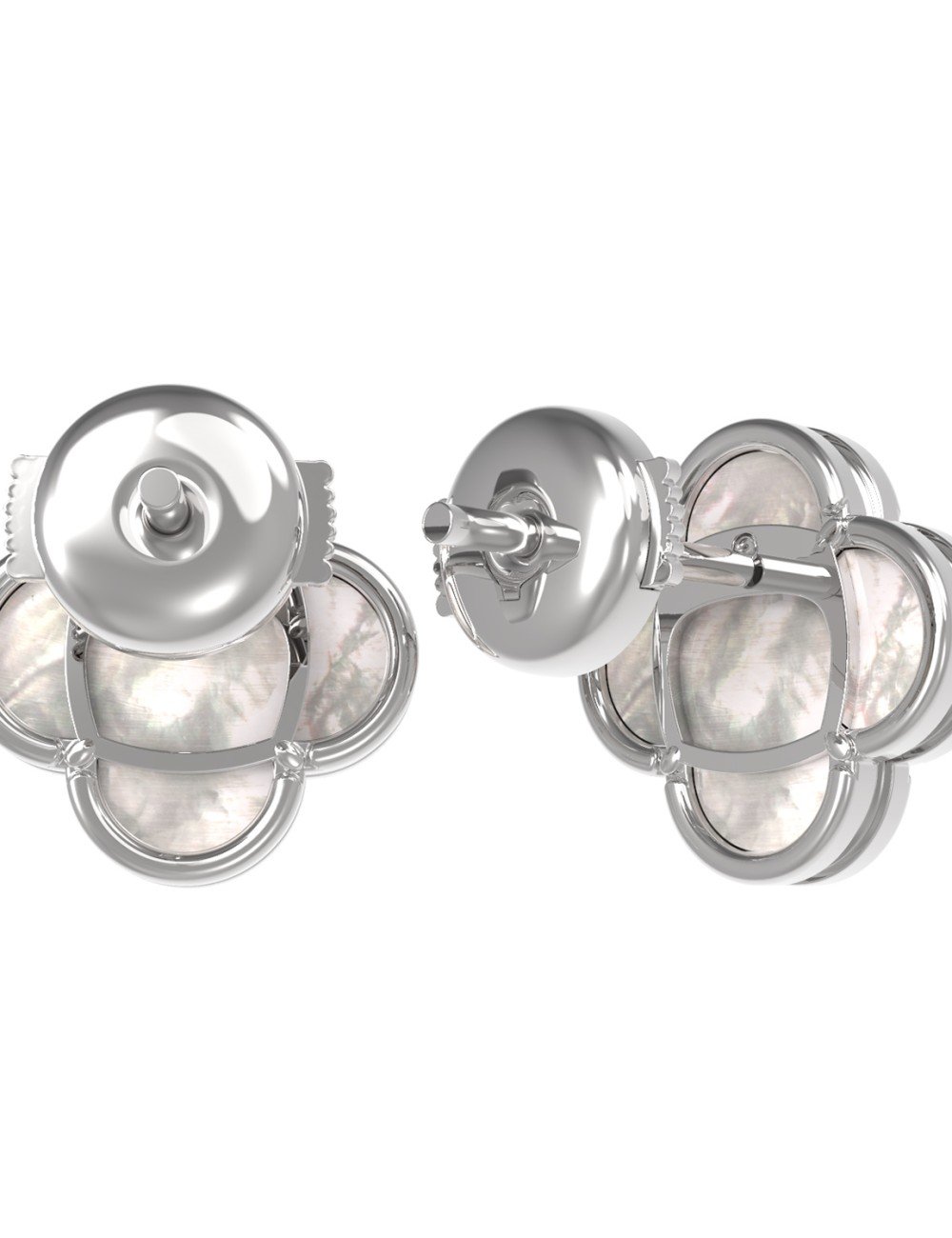 Серьги из белого золота c перламутром