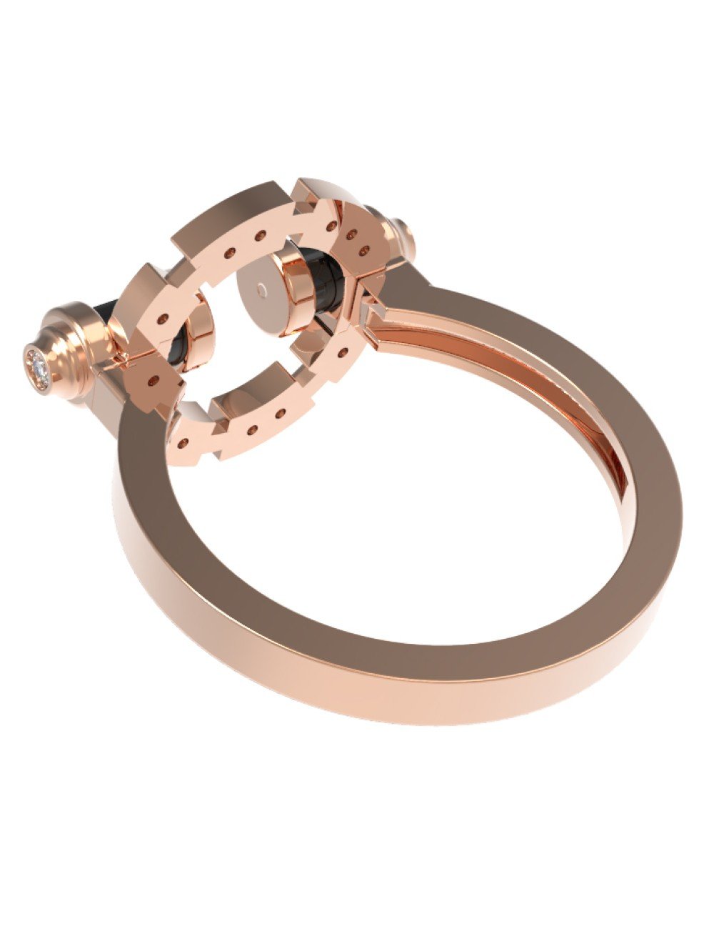 Кольцо из золота c бриллиантами и ониксом