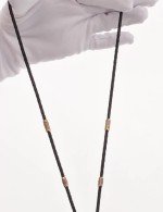 Гайтан из золота c кожаным шнурком