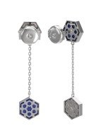 Серьги из белого золота c лазуритом и перламутром