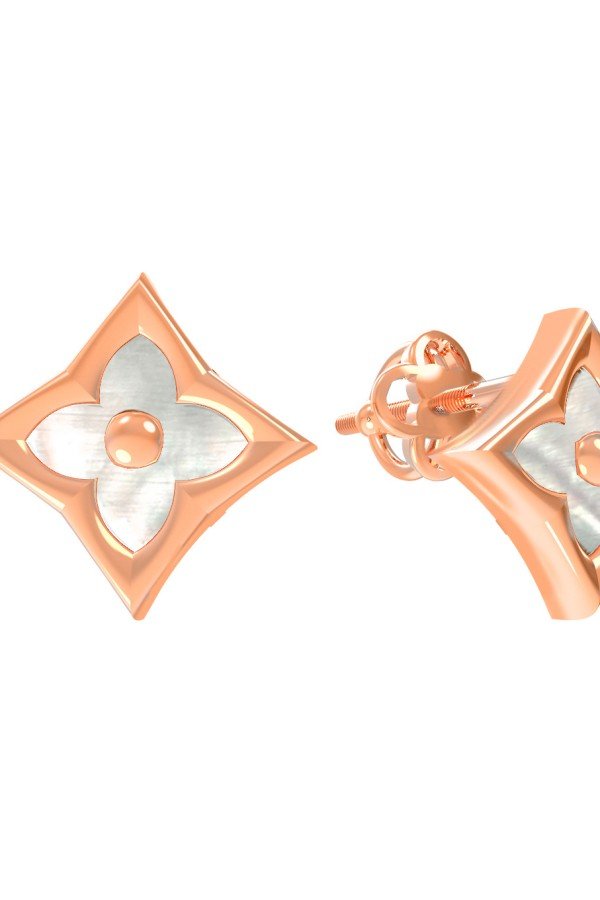 Серьги из золота c перламутром