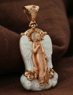 Образок из золота c перламутром