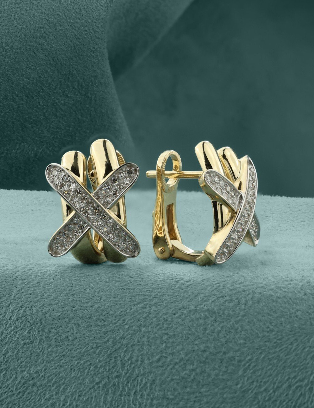 Серьги из лимонного золота c бриллиантами