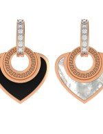 Подвеска из золота c фианитом, ониксом и перламутром