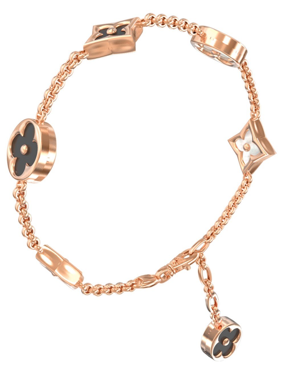 Браслет из золота c ониксом и перламутром