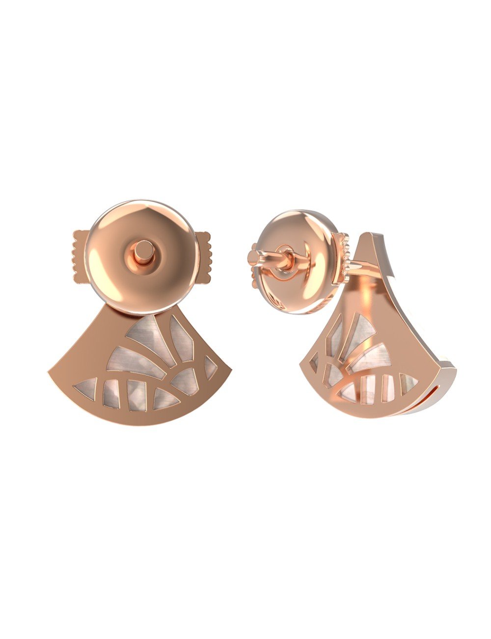 Серьги из золота c бриллиантами и перламутром