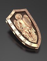 Образок из золота c эбеновым деревом