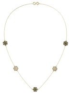 Колье из лимонного золота c ониксом и перламутром