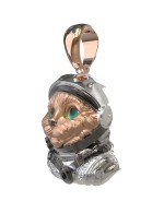 Подвеска из золота c эмалью, бриллиантами и рубином