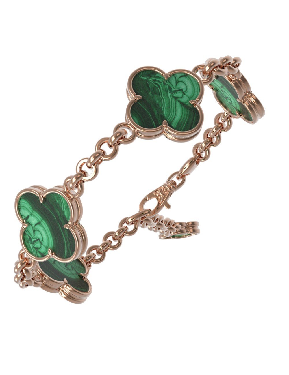 Браслет из золота c малахитом