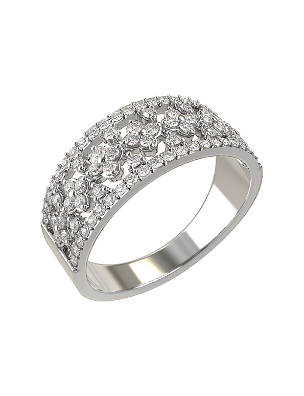 Кольцо из белого золота c бриллиантами