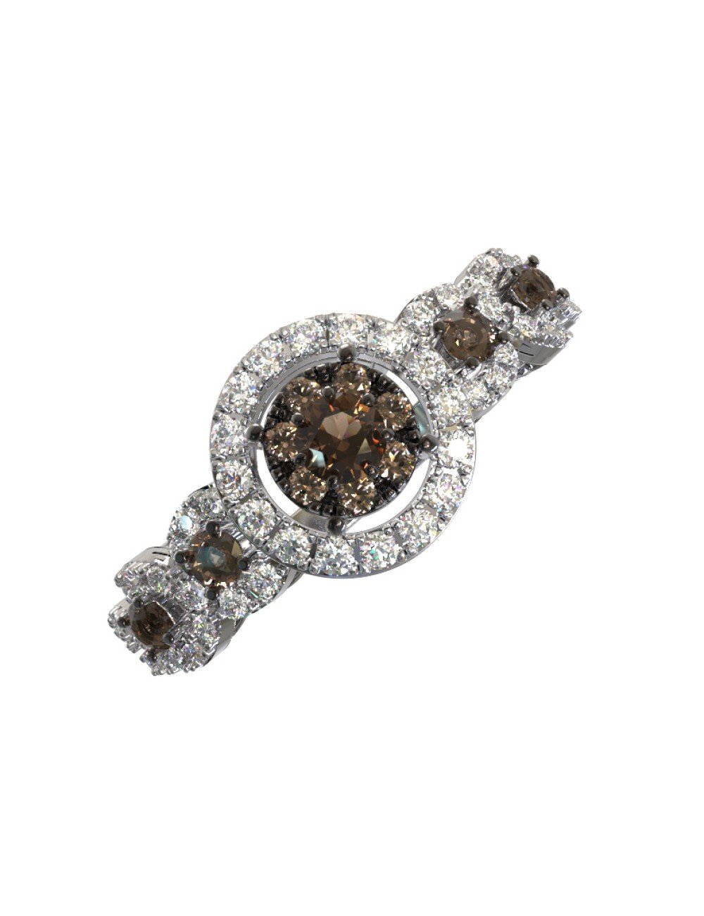 Кольцо из белого золота c бриллиантами