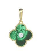 Подвеска из лимонного золота c бриллиантами и малахитом