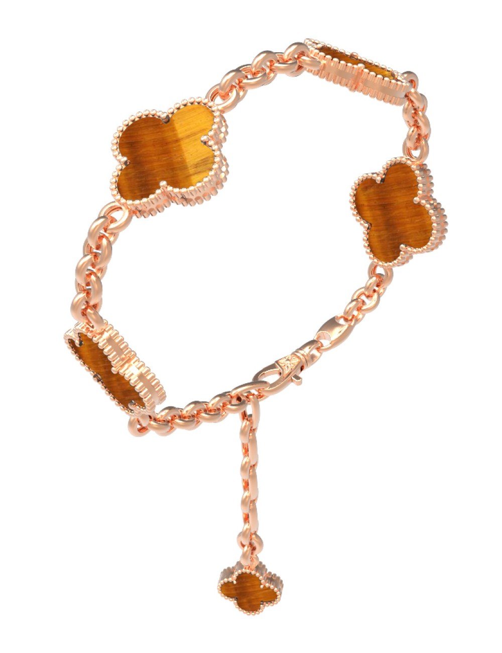 Браслет из золота c тигровым глазом