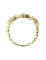 Кольцо из лимонного золота c бриллиантами, малахитом и перламутром