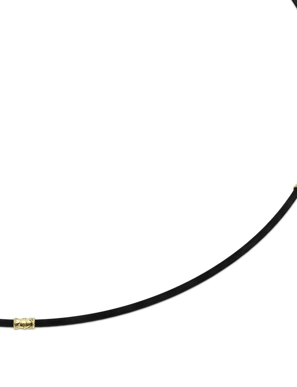 Шнурок шёлковый из лимонного золота c шёлковым шнурком