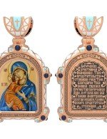 Образок из золота c эмалью и иконописью