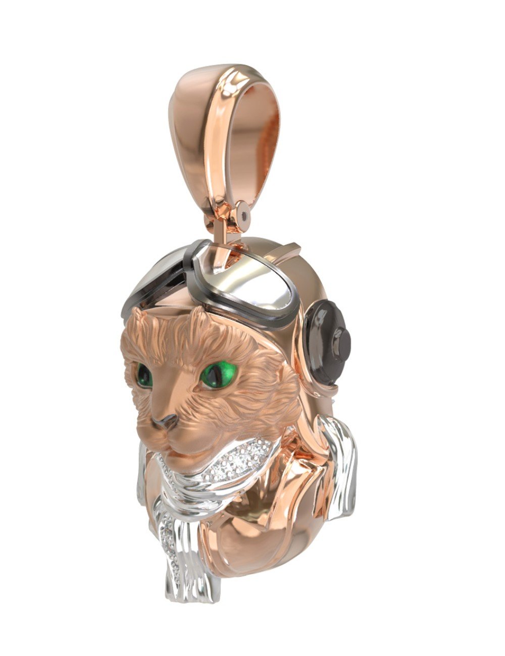 Подвеска из золота c эмалью, бриллиантами и рубином