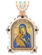 Образок из золота c эмалью и иконописью