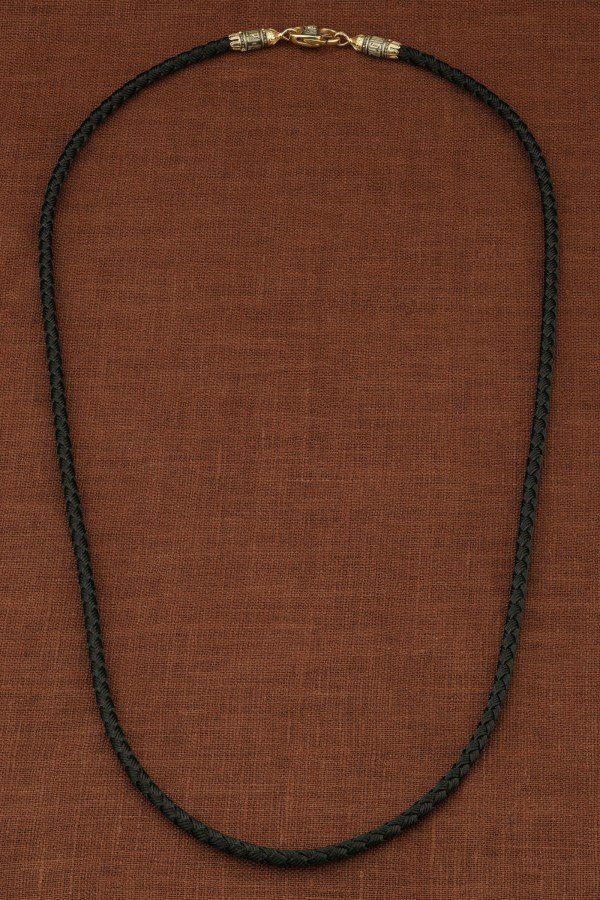 Шнурок шёлковый из лимонного золота c шёлковым шнурком