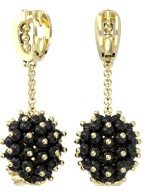 Серьги из лимонного золота c эмалью и ониксом