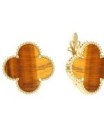 Серьги из лимонного золота c тигровым глазом