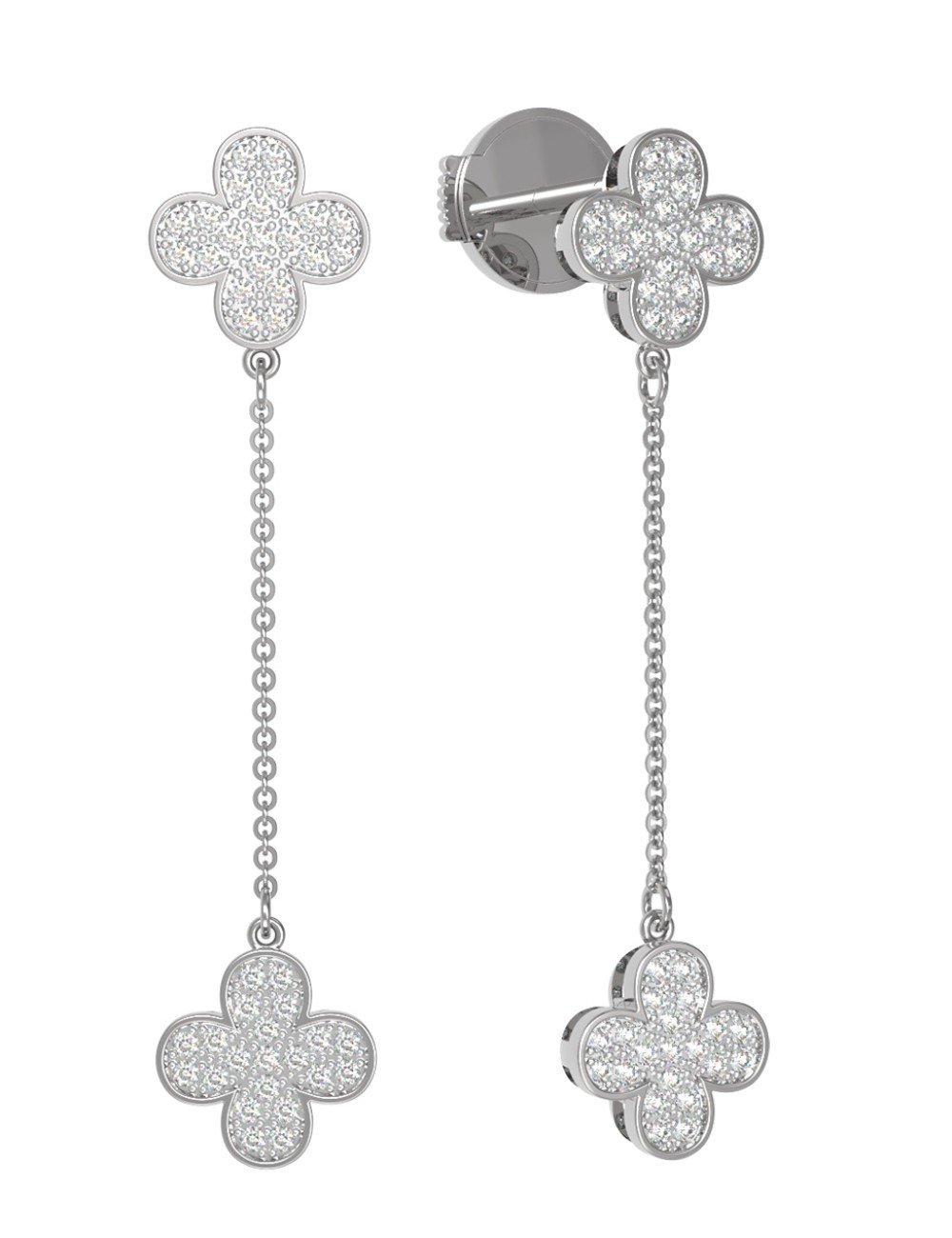 Серьги из белого золота c бриллиантами