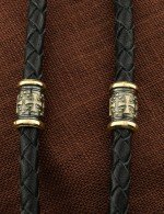 Гайтан из лимонного золота c кожаным шнурком