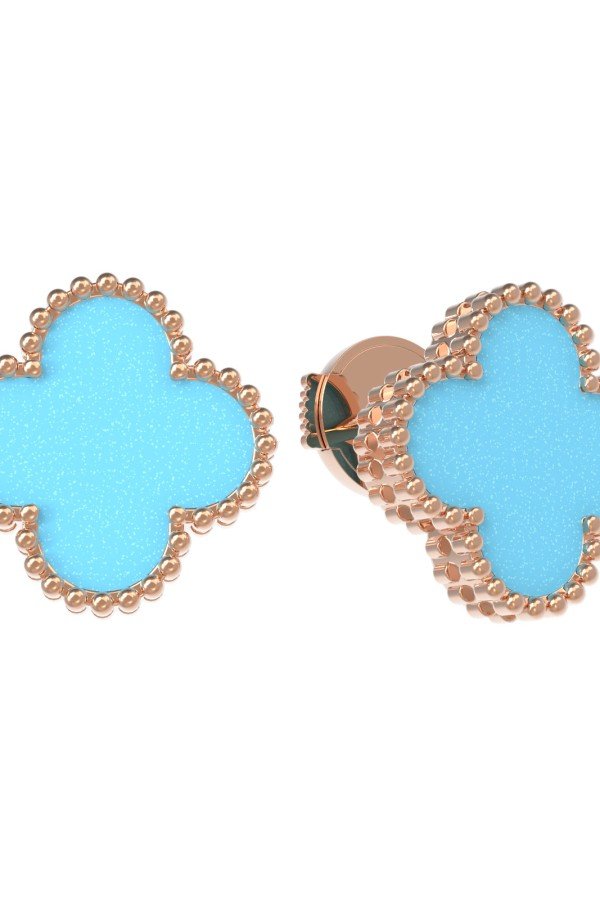 Серьги из золота c бирюзой