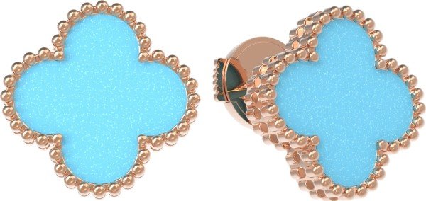 Серьги из золота c бирюзой