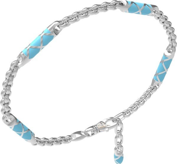 Браслет из белого золота c эмалью