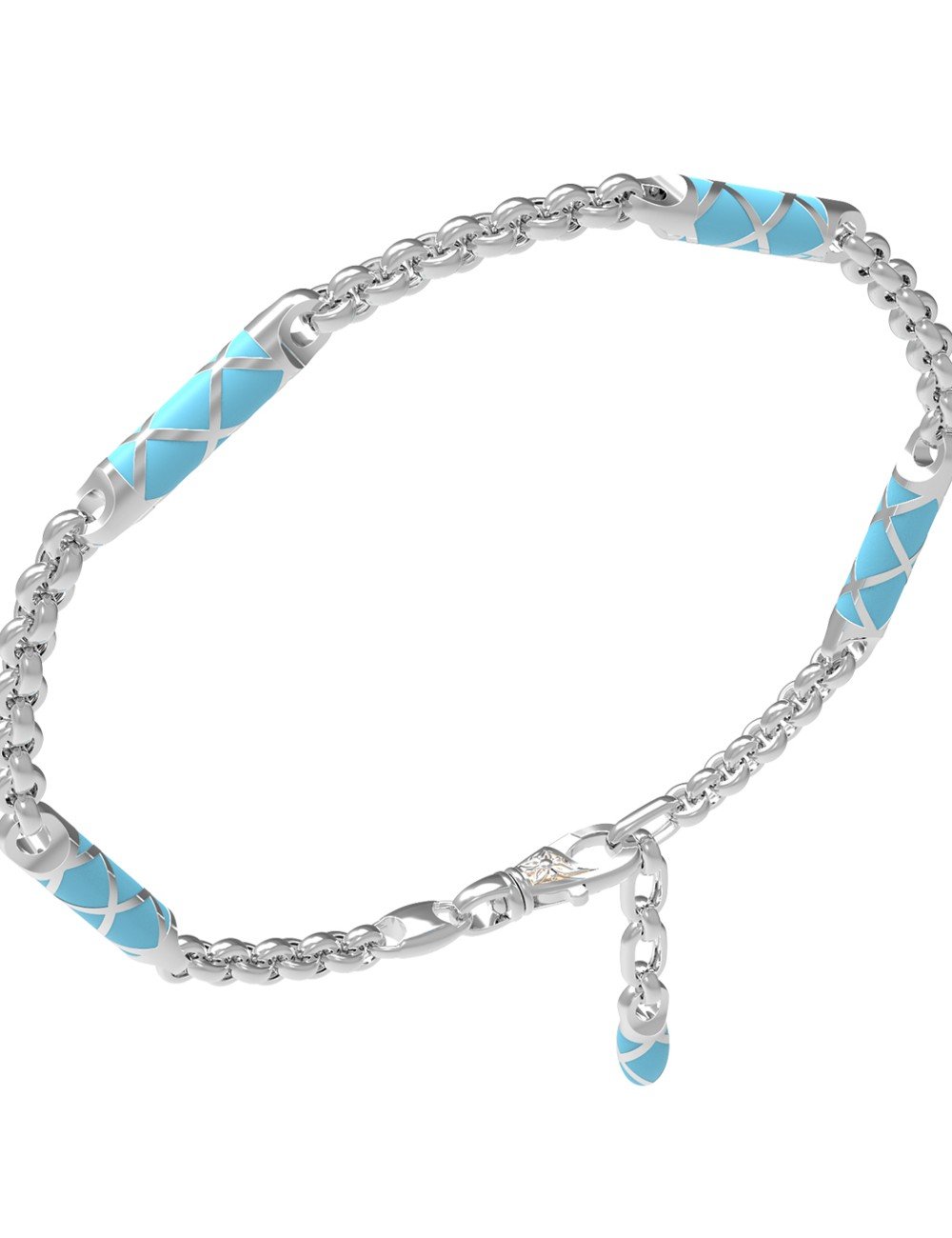 Браслет из белого золота c эмалью