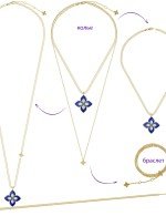 Колье из лимонного золота c бриллиантами и лазуритом