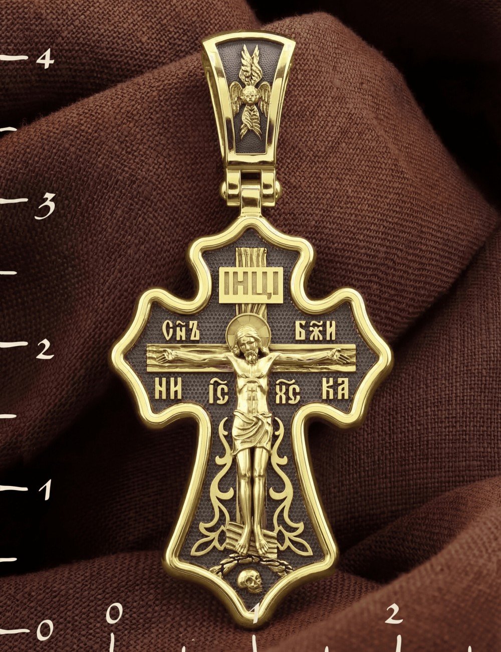 Крест из лимонного золота