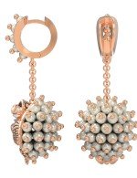 Серьги из золота c эмалью и жемчугом