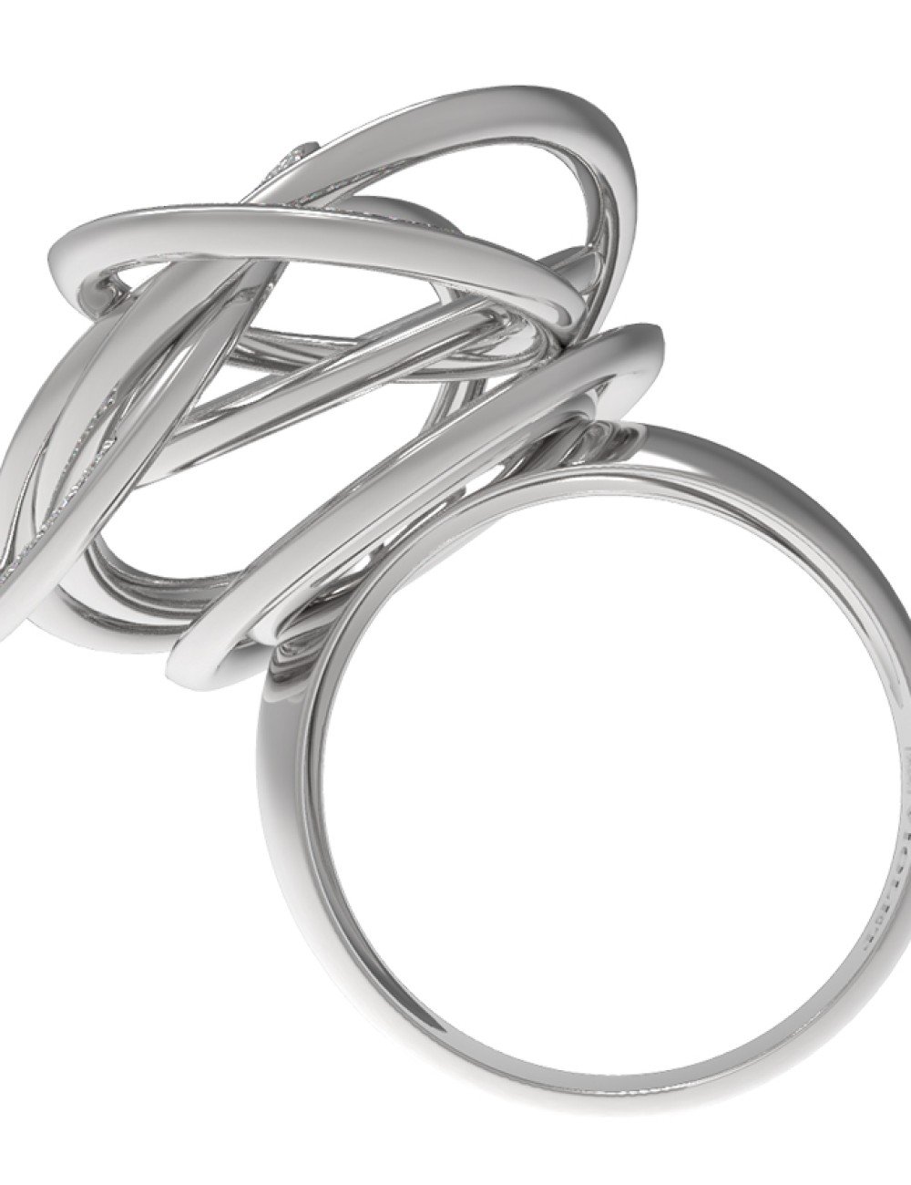 Кольцо из белого золота c бриллиантами