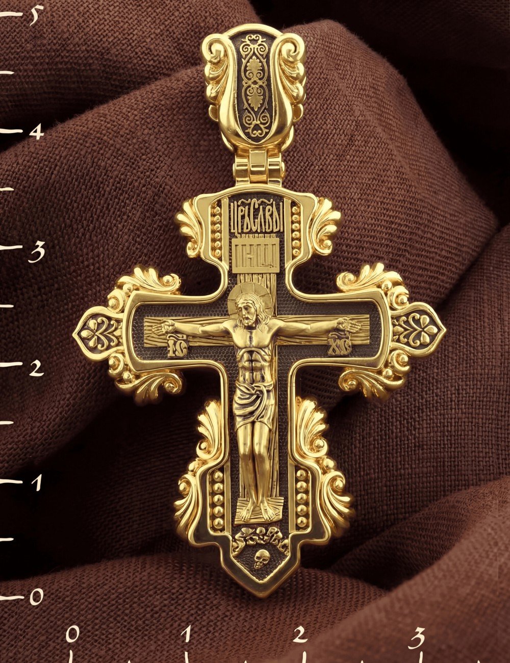 Крест из лимонного золота