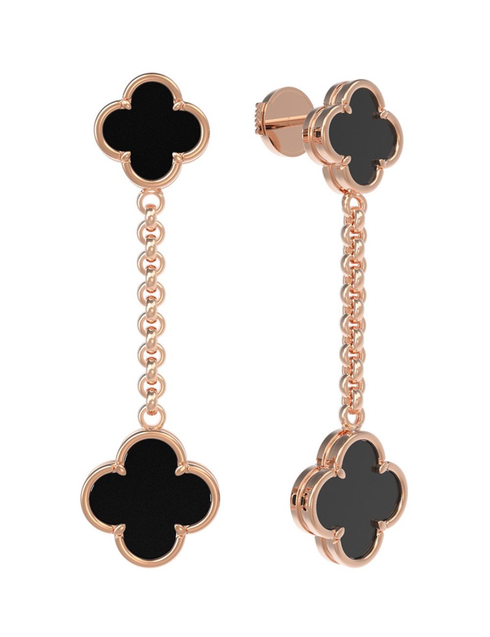 Серьги из золота c ониксом