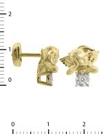 Серьги из лимонного золота c бриллиантами