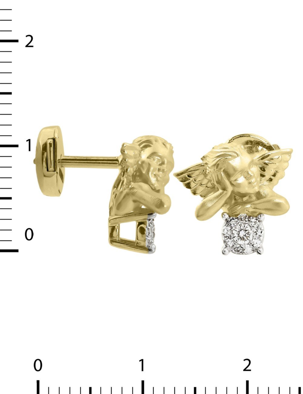 Серьги из лимонного золота c бриллиантами