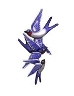 Брошь из белого золота c эмалью