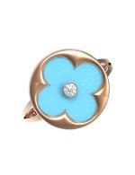 Кольцо из золота c бриллиантами и бирюзой