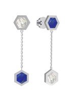 Серьги из белого золота c лазуритом и перламутром