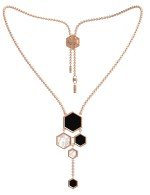 Колье из золота c ониксом и перламутром