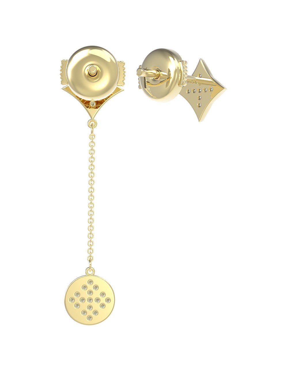 Серьги из лимонного золота c бриллиантами