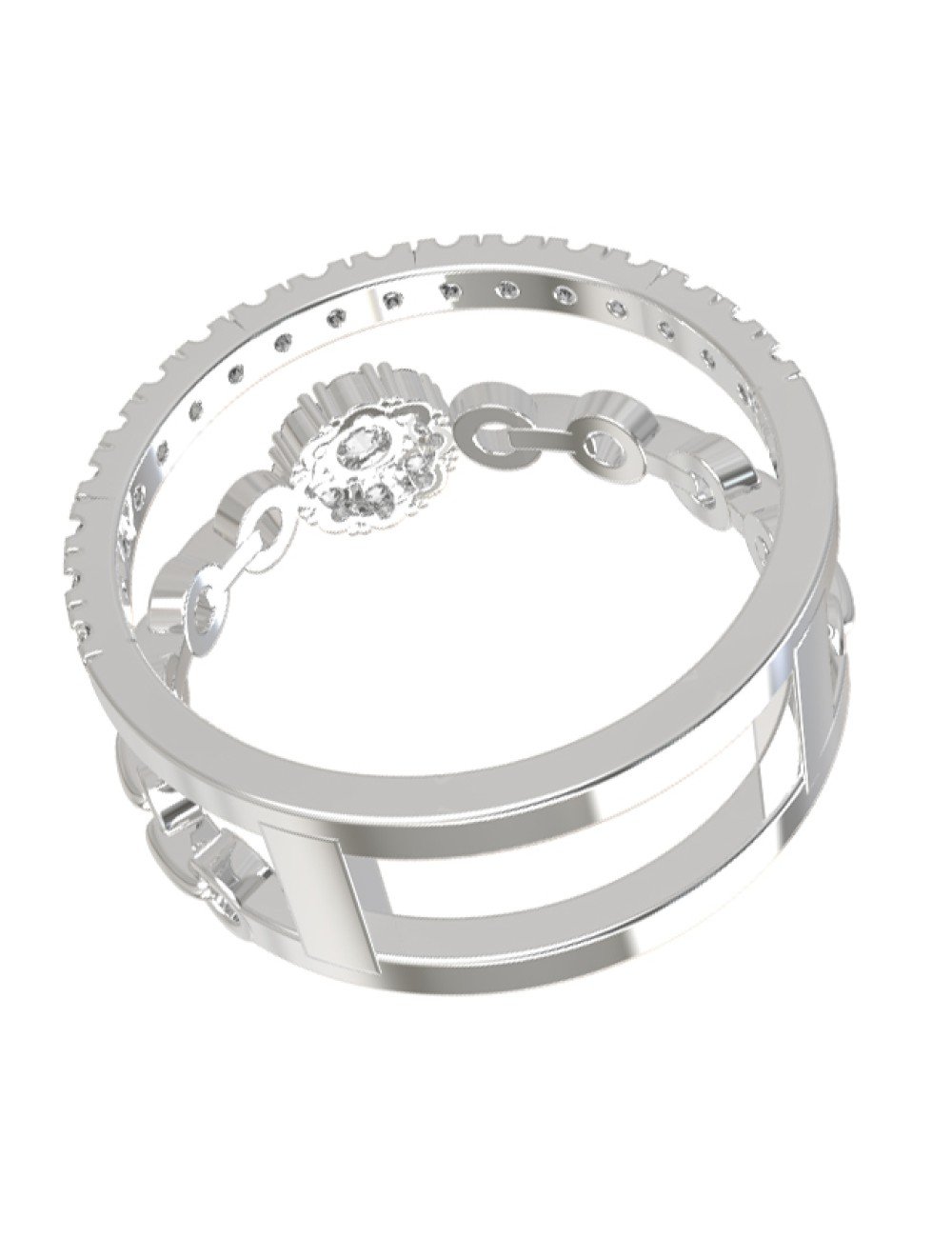 Кольцо из белого золота c бриллиантами