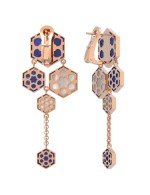 Серьги из золота c лазуритом и перламутром