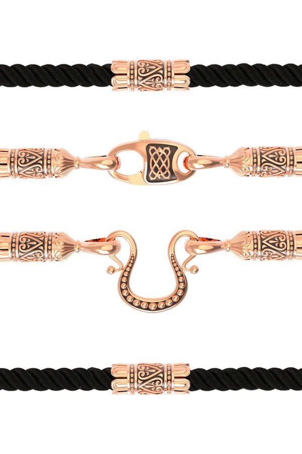 Шнурок шёлковый из золота c шёлковым шнурком